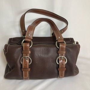 Coach Chelsea Soft Pebbled Leather Brown Satchel Handbag Purse - 13"x8"